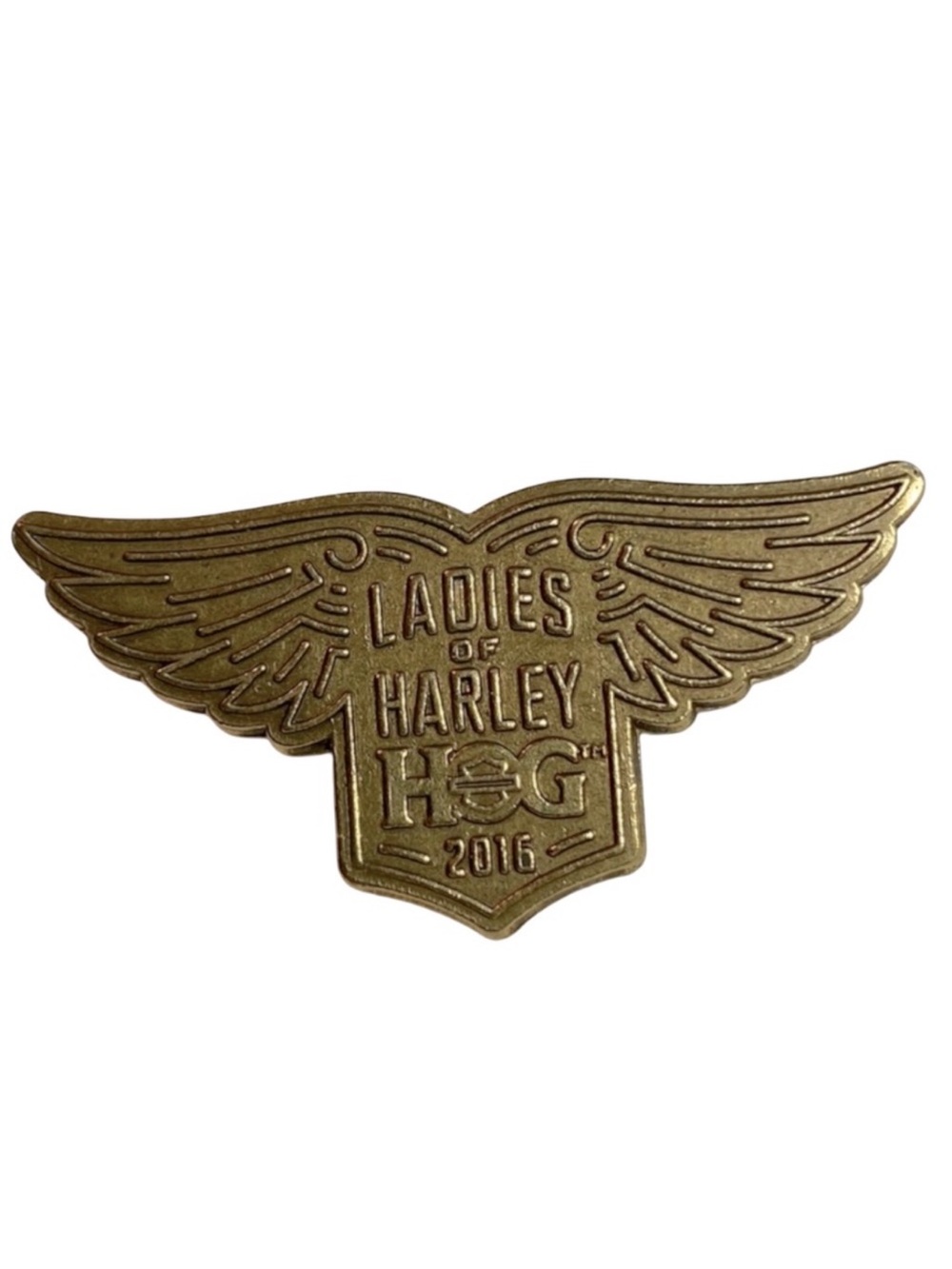 2016 Harley Davidson Ladies Of Harley HOG LOH Brass Eagle Wings Collectible Pin